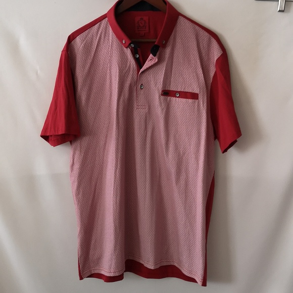 Swade British Designed Men's New without Tags Dress Golf Shirt Red Design 2XL - Picture 1 of 6